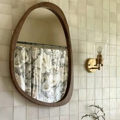 Staunton And Henry Indra Asymmetrical Solid Wood Wall Mirror