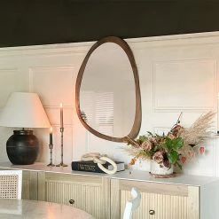 Staunton And Henry Indra Asymmetrical Solid Wood Wall Mirror