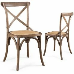 Staunton And Henry Solid Wood & Rattan Country Chair - Vintage Finish Furniture