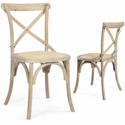 Staunton And Henry Solid Wood & Rattan Country Chair - Vintage Finish Furniture