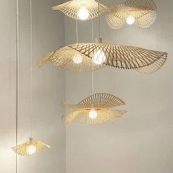 Staunton And Henry Lighting Modern Wicker Lotus Leaf Ceiling Light