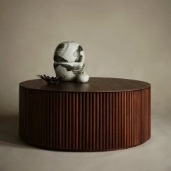 Staunton And Henry Furniture Art Deco Solid Wood Round Coffee Table