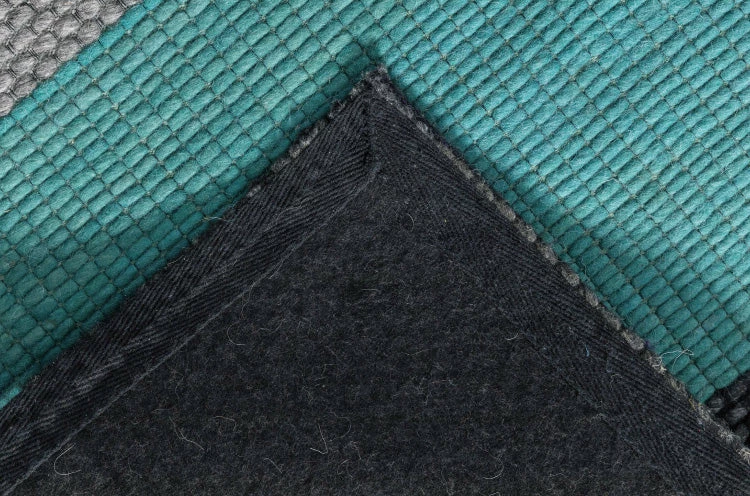 Staunton And Henry Grey And Turquoise Chunky Weave Rug