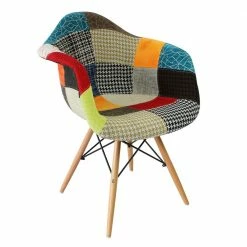 Staunton And Henry Eames DAW Style Chair - Patchwork Fabric