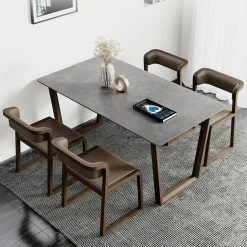 Staunton And Henry Furniture Gray Sintered Stone Top Dining Table