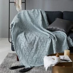 Staunton And Henry Nordic Muted Color Cotton Throw Blanket