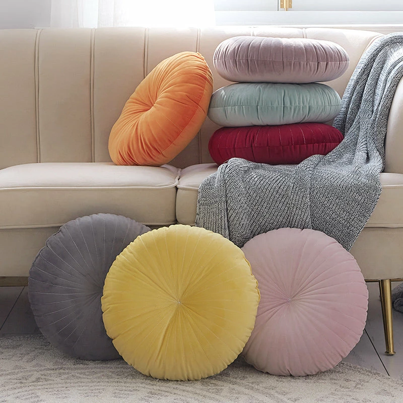 Staunton And Henry Georgian Round Velvet Throw Cushion