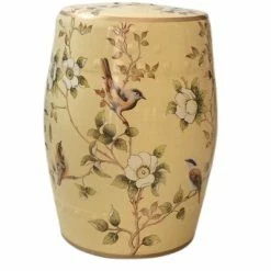 Staunton And Henry Furniture Modern Chinese Ceramic Hand-Painted Stool
