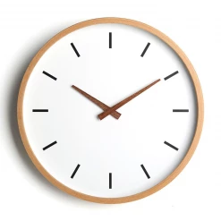 Staunton And Henry Wall Decor Minimalist Wall Clock With Beech Wood Frame