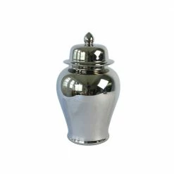 Staunton And Henry Silver Ceramic Chinese Urn Home Accessories