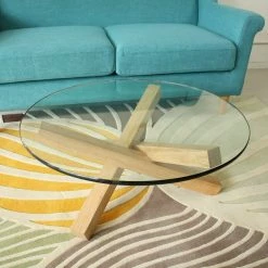 Staunton And Henry Solid Wood & Glass Coffee Table