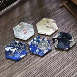Staunton And Henry Oriental Silk Coasters - Set Of 6 Kitchen