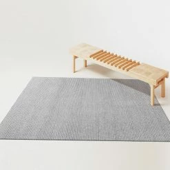 Staunton And Henry Naya Light Grey Chunky Weave Wool Rug Rugs