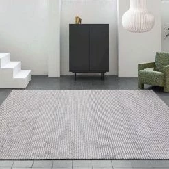 Staunton And Henry Naya Light Grey Chunky Weave Wool Rug Rugs