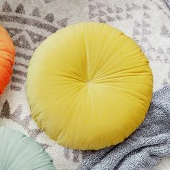 Staunton And Henry Georgian Round Velvet Throw Cushion