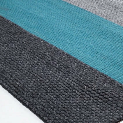 Staunton And Henry Grey And Turquoise Chunky Weave Rug