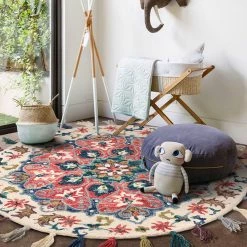 Staunton And Henry Rugs Colorful Round Modern Tribal Rug