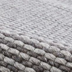 Staunton And Henry Naya Light Grey Chunky Weave Wool Rug Rugs