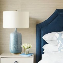 Staunton And Henry Blue Ceramic Table Lamp With Gold Trim Lighting