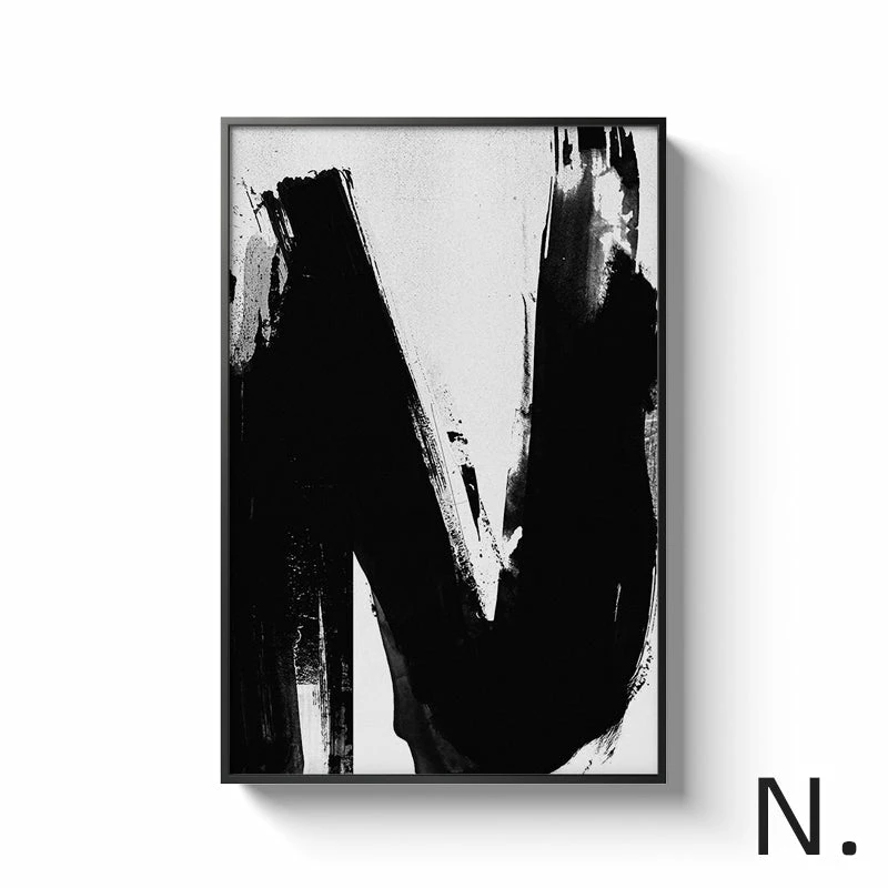Staunton And Henry Black And White Alphabet Wall Art With Frame