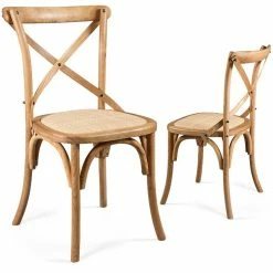 Staunton And Henry Solid Wood & Rattan Country Chair - Vintage Finish Furniture