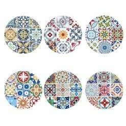 Staunton And Henry Kitchen Mediterranean Tile Place Mats - Set Of 6
