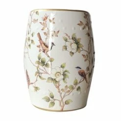 Staunton And Henry Furniture Modern Chinese Ceramic Hand-Painted Stool