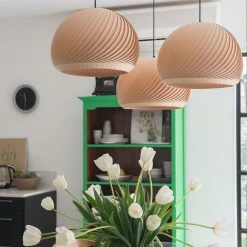 Staunton And Henry Studio Vayehi Wind Wood Veneer Ceiling Light