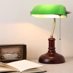 Staunton And Henry Vintage Bankers Lamp In Green Lighting